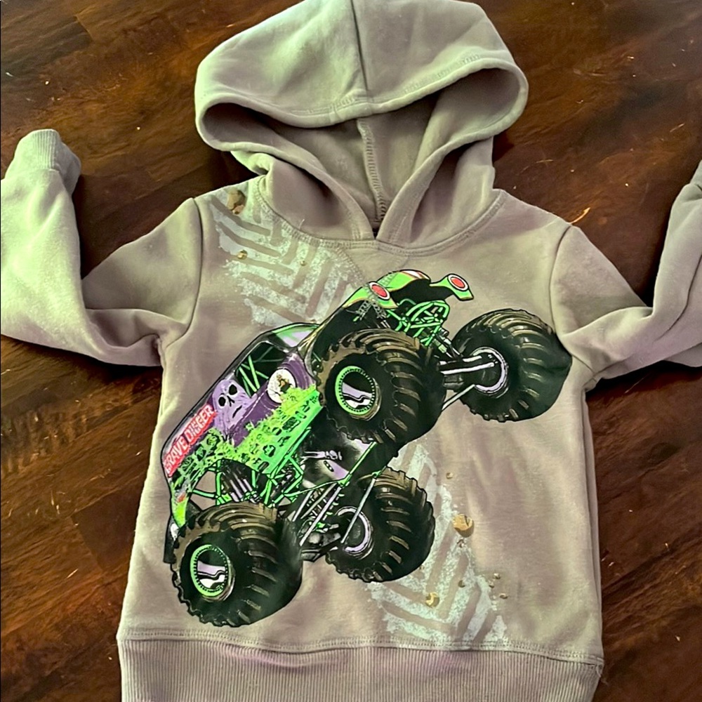 Monster Truck Graphic Kids Hoodie